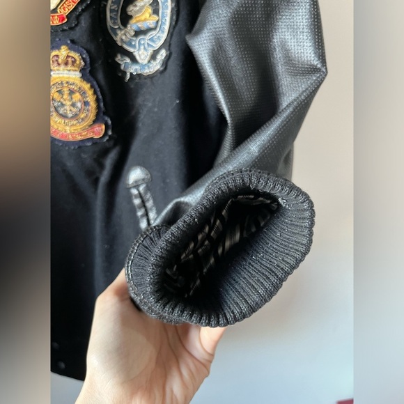 Crooks & Castle Varsity Leather and wool Bomber jacket - Picture 13 of 16